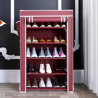 Flipkart Perfect Homes plastic pipes & 5 shelf covered Plastic Collapsible Shoe Stand