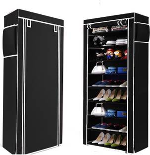 QURACK Multipurpose shoe rack/Wardrobe Heavy Material PVC Plastic Pipes with cover Plastic Shoe Stand
