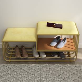 WoodenTwist Cage Style Rectangular Metal Shoe Rack