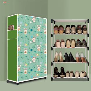 BAE 4 Tier Foldable Shoe Rack – Space Saver, Universal for Entry, Bedroom & Balcony Plastic Shoe Stand