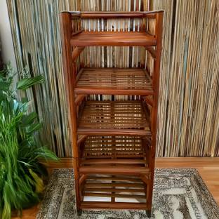 UnrealMonk Bamboo Collapsible Shoe Stand