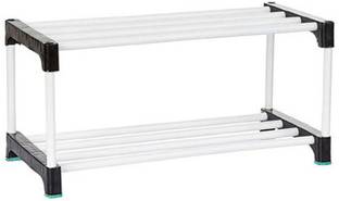 byte 2 Step Shoe Rack Plastic And PVC Plastic Collapsible Shoe Stand