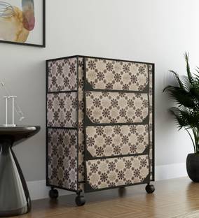 FABURA Premium 4 Shelf With Wheels Plastic Shoe Stand