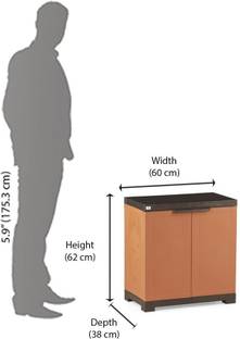 Nilkamal FREEDOM MINI SHOE CABINET 09 RUST AND WEATHERED BROWN (FMSC09 RST/WBN) Plastic Collapsible Shoe Stand