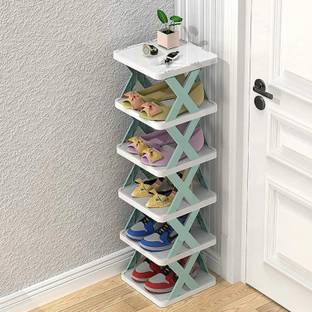 GETHIGHKP 5 Layer Shoes Stand, Plastic Adjustable Shoe Rack, Folding Shoe Rack Plastic Shoe Stand