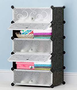 Sasimo 5-Door 5-Shelf Plastic Collapsible PC Collapsible Wardrobe