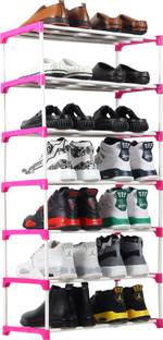 LOTSPEK 7 layer pink shoe rack for home movable rack Plastic, Plastic Shoe Stand