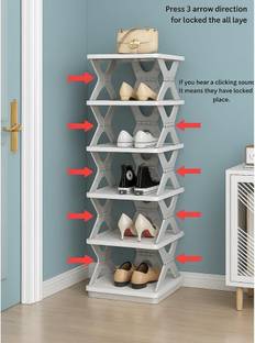 STELITE Shoe Rack,Adjust Rack,Tower Rack Shoes Home Slippers Shelf Organizer Plastic Shoe Stand
