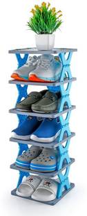 Snowberry 5 Layer Shoe Rack X Design Lightweight Foldable Shoe Cabinet Storage For Home Plastic Collapsible Shoe Stand