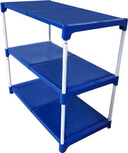 Black Stallion Multi Utility 3 Steps Rack With Good Quality Storage Metal Collapsible Shoe Stand