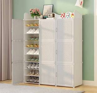 MEVIGO 27-Shelf-9-Door Plastic Cubort Shoe Rack Metal Shoe Rack