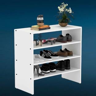 Enigmatic Woodworks 4 Shelves Shoe Rack Organizer for home , Stand for 8-16 Pairs, wooden Shoe stand Engineered Wood Collapsible Shoe Stand