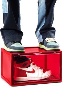 SNEAKARE Side Drop Shoe Rack & Storage Box for Office/Home, Shoe Storage Box For Sneakers Plastic Shoe Rack