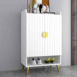 NG Decor Shoe Storage Cabinet with Doors & Open Shelves 5-Tier Engineered Wood Shoe Rack