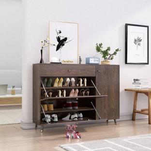 Hexa Red Engineered Wood Shoe Rack