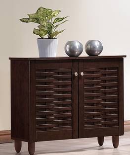 DeckUp Bei 2-Door Dark Wenge Engineered Wood Shoe Rack