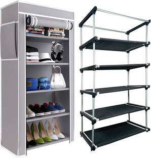 girja Multipurpose Layer shoe rack/book shelf/Wardrobe Heavy Material PVC Plastic Shoe Stand
