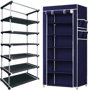 TURBOMAX Multipurpose shoe rack/Wardrobe Heavy Material PVC Plastic Pipes with cover Plastic Shoe Stand