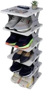 AQUA POLIMERS 6 LAYER FOLDABLE SHOE RACK Plastic Collapsible Shoe Stand