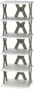 MD PRODUCT 5 Layer Shoe Rack X Design Lightweight Foldable Shoe Cabinet Storage For Home Plastic Shoe Stand