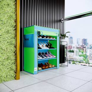 Raunak PVC Rust Proof Pipe 4 Shelf Metal Shoe Stand