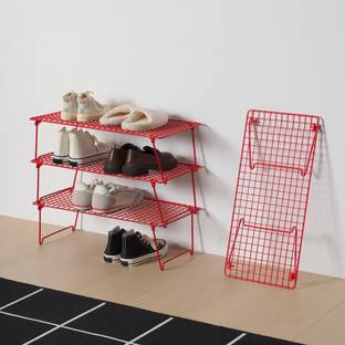 IKEA GREJIG Shoe rack, bright red, 58x27x17 cm (22 7/8x10 5/8x6 3/4 ") Metal Shoe Rack