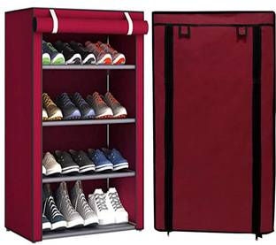 girja Multipurpose Layer shoe rack/book shelf/Wardrobe Heavy Material PVC Plastic Shoe Stand