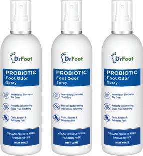 Dr Foot Probiotic Foot Odor Spray Helps to remove Feet Worst Odors - 100ml (Pack of 3) Odour Control