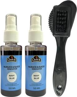 Quick Nubuck and Suede Shoe Polish | Color - Navy Blue | Pack 2 x 50 ML Cleaner