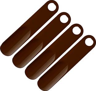Sheppits Premium Plastic Shoe Horn (Brown, Pack Of 4) Shoe Tree