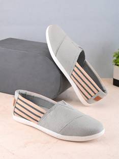 studwalker Men's Canvas Slip-On Casual Shoes with Striped Heel Detail & Lightweight Sole Slip On Sneak...