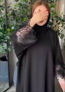 Shama Collection Cotton Blend Solid Abaya