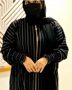 Firdaus Cotton Blend Printed Burqa With Hijab