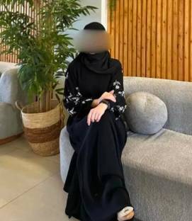 Shama Collection Cotton Blend Solid Abaya