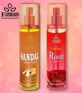 Formless Sandal &, Rose Room Air Freshener Car Freshener Spray Sandal & Rose 250ml Each