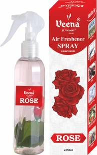 Veena Air Freshener Spray/Room Freshener / Car Perfume 250 ml Rose Car Freshener Spray Air Freshener Spray Rose Fragrance 250 ml