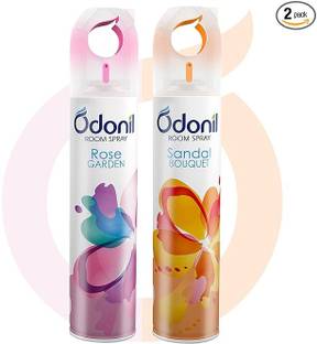 Odonil Rose, Sandal Spray Room Air Freshener Spray - 440ml Combo (Pack of 2, 220ml each) | Rose Garden & Sandal Bouquet | Nature Inspired Fragrance for Home & Office | Long Lasting Fragrance