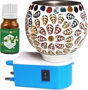 PeepalComm Aroma Diffuser/Kapoor Dani Cum Night Lamp,1Oil ( pattern Design can Be change) Aroma Oil, Diffuser PP-kapoor Dhani Cum night lamp
