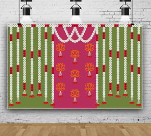 HRK CREATION Multi Flowers Backdrop Decoration (8*5 Feet)