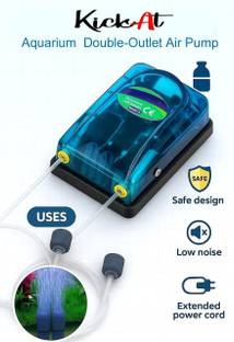 kickAt Premium Double Outlet Aquarium Oxygen Air Pump for Air Bubble of Fish Tank Air Aquarium Pump
