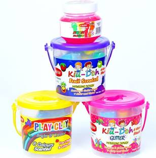 Rabbit Dough Kid Play GLITTER Bucket + Scented Dough Bucket + Play Clay 8 Colors Bucket + Play Slime Neon Box 100g|Play Sand for Kids|Play Dough Clay for kids|Play Dough Slime|Sand Slime Set|Sand Clay for Kids|Play Dough Clay Set|DIY Kits|Sand Clay Set|Play Dough for Kids|For age 3+|