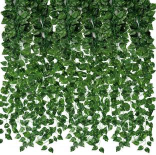 well art gallery Artificial Money Plants Wall Hanging Creeper Party Decor Home Decor (Pack of 4) Green Wild Flower Artificial Flower
