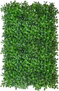 VRB Dec Pack of 1 Artificial Small Leaves Vertical Wall Grass Tiles, Wall grass panels, Grass mat for wall décor, Garden Decor, Home Decor (40 x 60 cm Each ,Green) Green Eucalyptus Artificial Flower