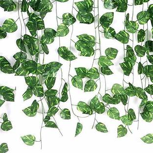 NERAPI 4 Pcs Green Hanging Money Plant Perfect for Home,Shop,Office,Temple Decoartion Artificial Plant