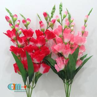 OM COLLECTIONS Gladiolus Artificial Flower Red, Pink Gladiolus Artificial Flower