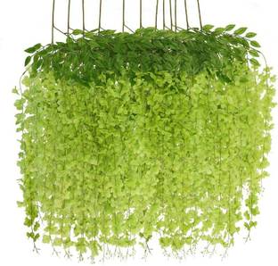 well art gallery Artificial Wisteria Vine Ratta Flowers Wedding Party Home Indoor Decor 4 Green Green Westeria Artificial Flower