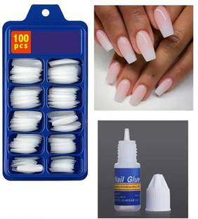MINGXIA Artificial Nails With Nail Glue White