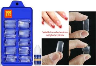 MINGXIA Acrylic False Nails With Nail Glue Transparent