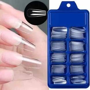 Dexklut Artificial Transparent 100 Pieces Reusable nails Transparent
