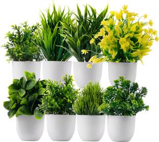 JJ Plastic Artificial Potted Plants Artificial Plastic Eucalyptus Bonsai Wild Artificial Plant  with Pot
